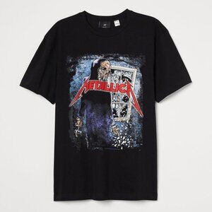 H&M Official Metallica Pushead Window Graphic T-Shirt Men's New With Tags